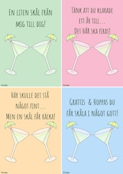 Digitalt grattiskort med paraplydrinkar och citat