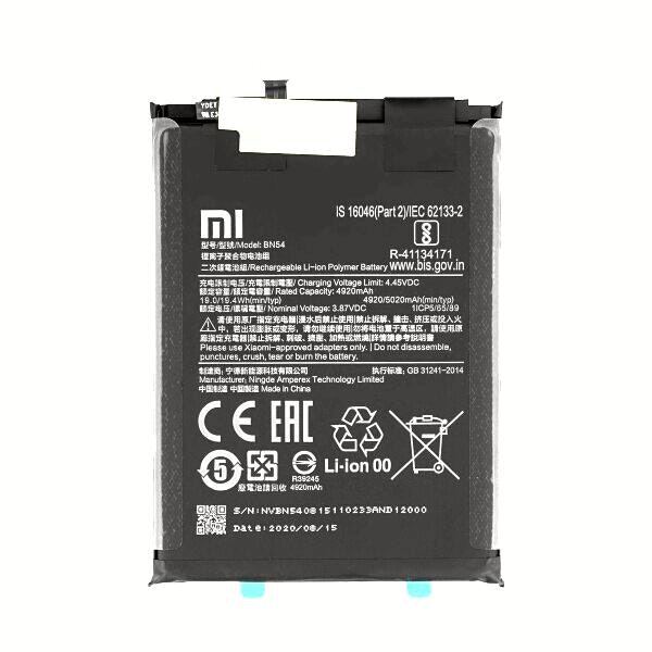 Xiaomi Battery BN54 5020mAh 460200003P1G 460200001J1G Redmi 9/Note 9/10X