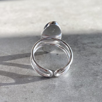 Ställbar ring med kvarts/epidot