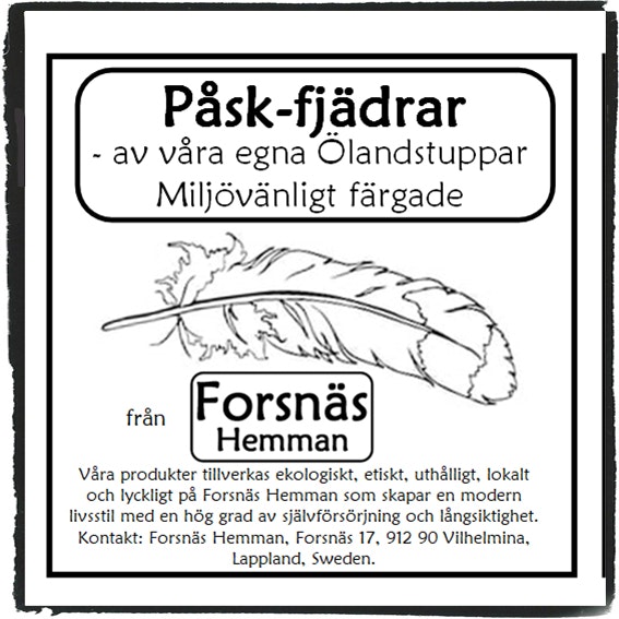 Påskfjädrar från våra egna tuppar!