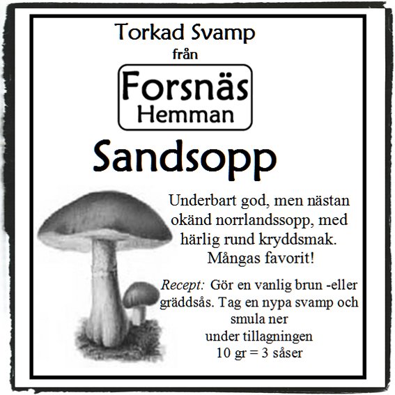 Torkad svamp- Sandsopp
