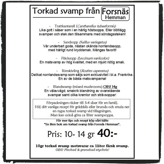 Torkad svamp- Blandsvamp