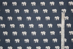 Tyg Blå elefanter vaxduk Bältesmuddar