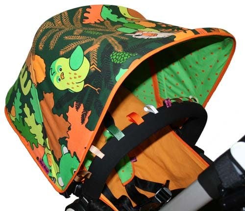 Tyg skogsmotiv solskydd barnvagn
