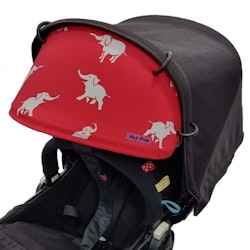Solskydd barnvagn Röd med elefanter