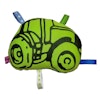 Limegrön barnvagnshänge med handtryckt John Deere traktor på