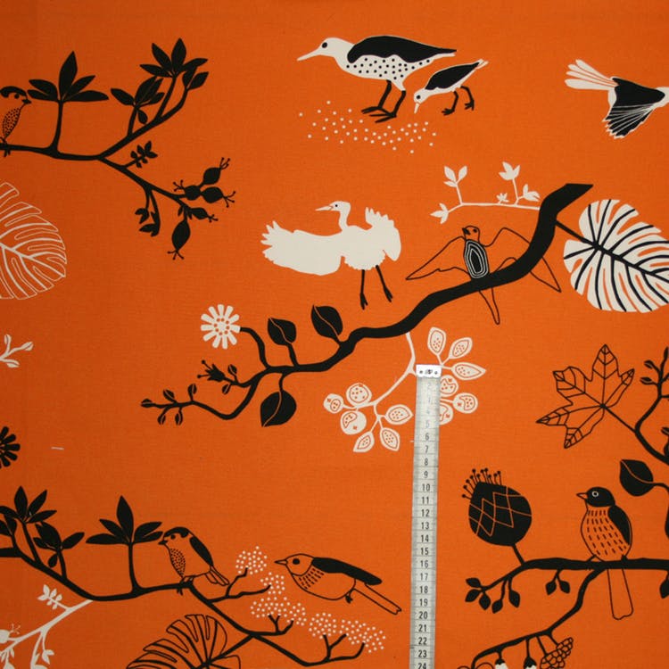 Tyg IKEA orange fåglar | Köp tyg Solskydd barnvagn - Barnvagnstillbehör |  barnkläder | Köp hos ida.p design