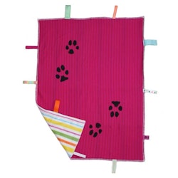 Babyfilt/Snuttefilt Rosa med hundtassar