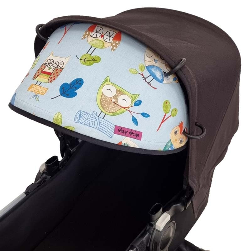 Solskydd barnvagn | solskydd till barnvagn | Solskydd ugglor -  Barnvagnstillbehör | barnkläder | Köp hos ida.p design