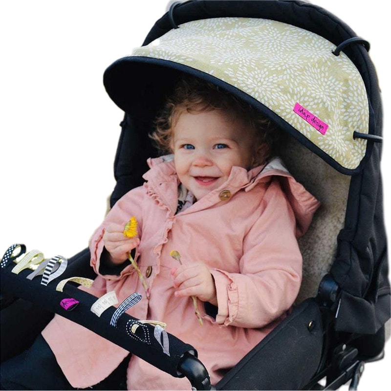 Solskydd barnvagn grön | Köp solskärm barnvagn - Barnvagnstillbehör |  barnkläder | Köp hos ida.p design