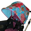 Tyg Blommigt turkos från Rice Solskydd barnvagn