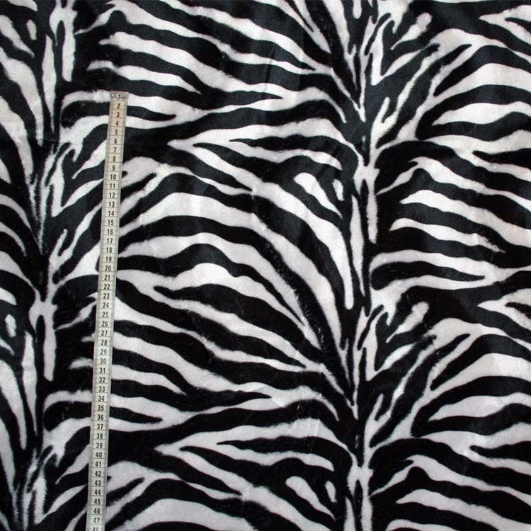 Zebramönstrat tyg i svart vitt