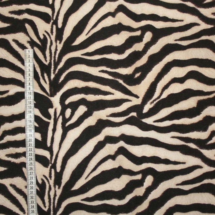 Tyg zebramönstrat svart beige och brunt