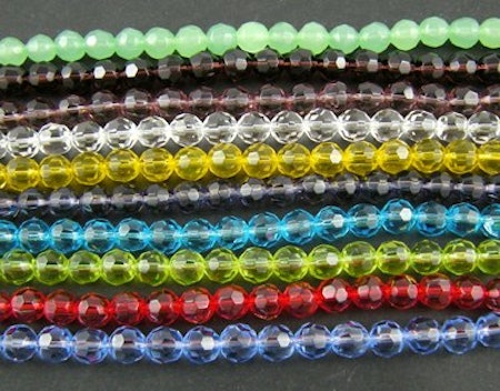Facetterade glaspärlor i flera färger 12 mm 10-pack