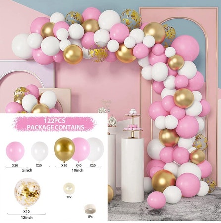 Ballongbåge - Ballongset Pink dreams and Gold DBS-41 122 delar