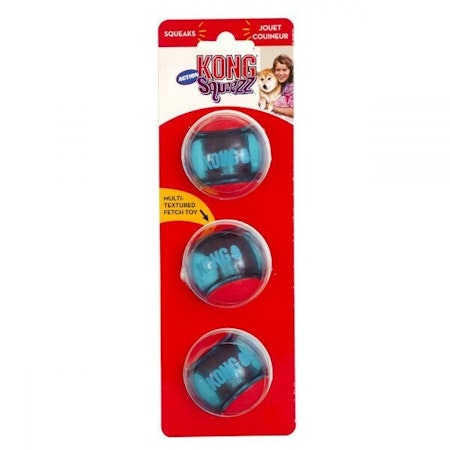 KONG Leksak Squeezz Action Ball 3p Flerfärgad M