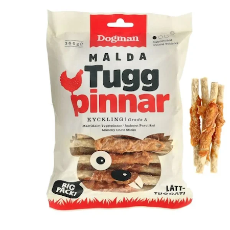 Tuggpinnar mald m kyckling 30p Brun S 12,5cm