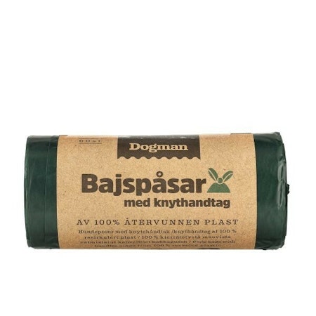 Bajspåsar 100% återv plast 60p Grön