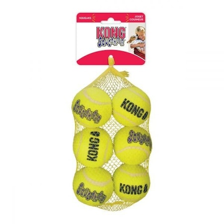 KONG Leksak SqueakAir Balls 6p Gul M 6cm