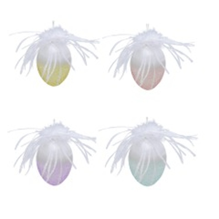 Påsk ägg H12 cm - pink/yellow/purple/green - Glass. 12 st