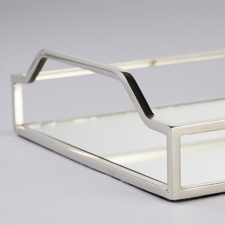 DECORATIVE TRAY H6 CM. SILVER