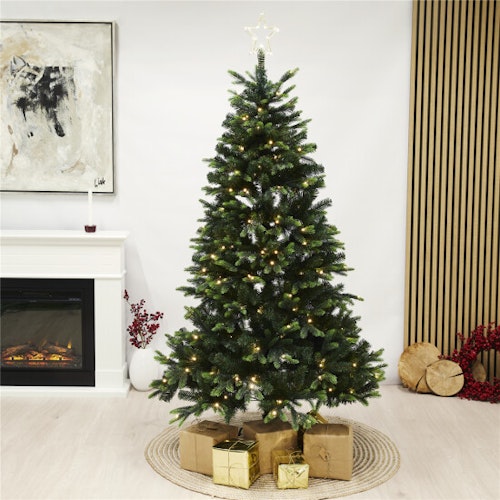 Julgran plast PE/PVC "LIFA", Klass A+, 180x122 cm m/LED och stjärna