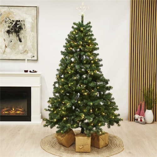 Julgran plast PVC "ASKE", Klass B+, 180x118 cm m/LED