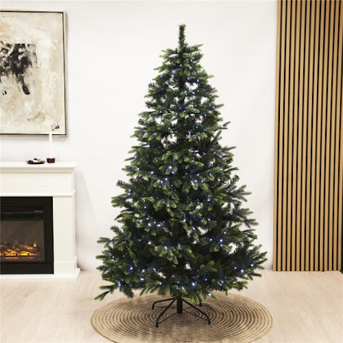 Julgran plast PE/PVC "Limited Edition", Klass A +, 180X124 cm m/color och white LED