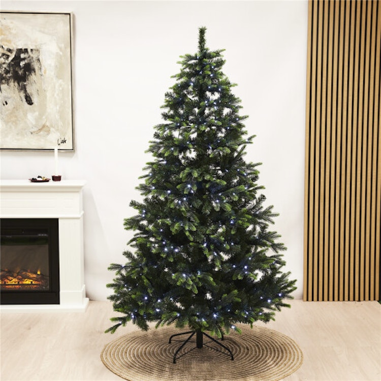 Julgran plast PE/PVC "Limited Edition", Klass A +, 180X124 cm m/color och white LED