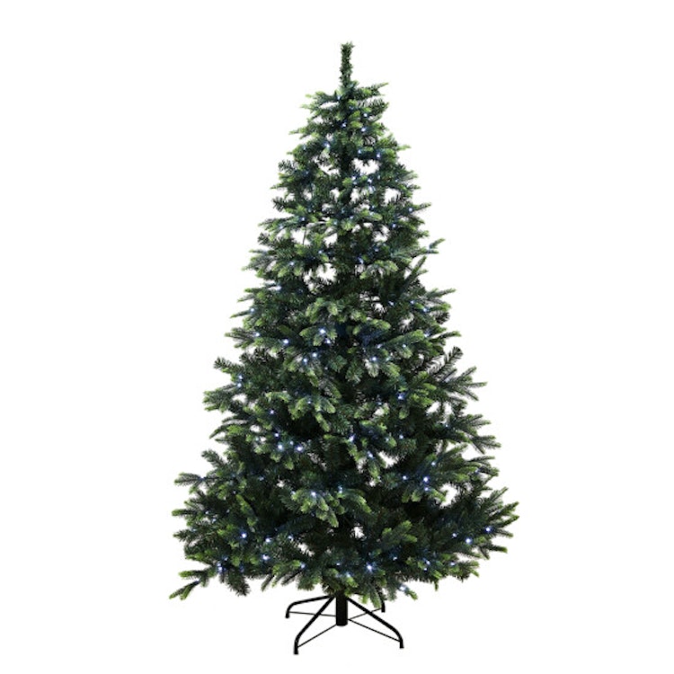 Julgran plast PE/PVC "Limited Edition", Klass A +, 180X124 cm m/color och white LED