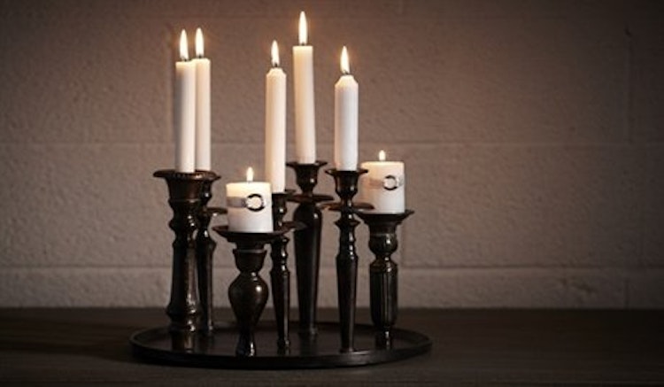 Round Black Candleholder 7-Lights.
