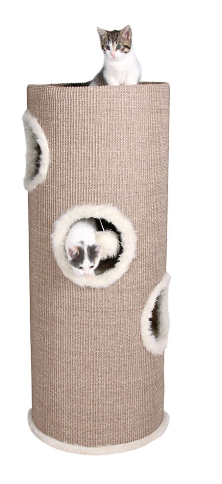 Klösmöbel Cat-Tower Edoardo, 4-vån. ø 40 x h100 cm, taupe/creme
