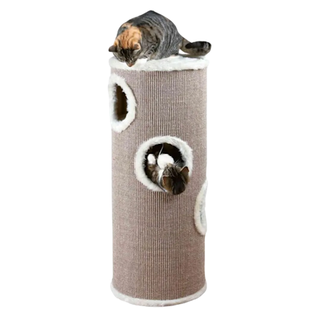 Klösmöbel Cat-Tower Edoardo, 4-vån. ø 40 x h100 cm, taupe/creme