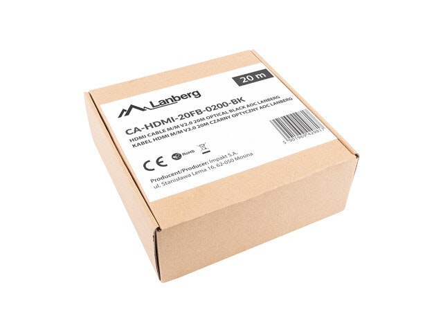 HDMI M/M V2.0 KABEL 20M OPTISK SVART AOC LANBERG