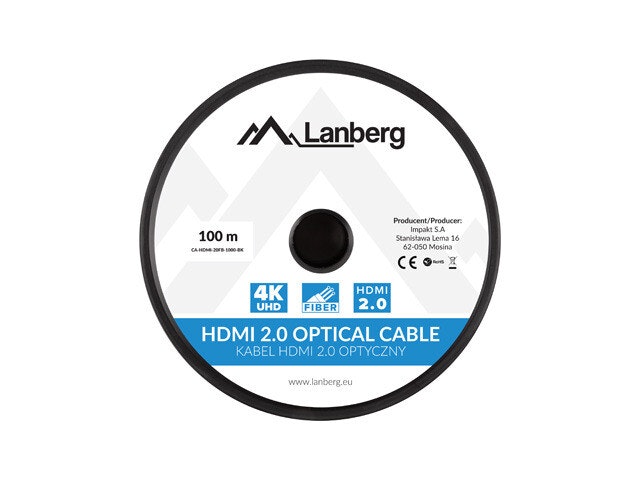 HDMI M/M V2.0 KABEL 100M OPTISK SVART AOC LANBERG