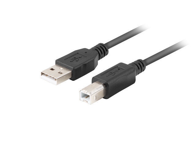 undefinedUSB-A(M)->USB-B(M) 2.0 KABEL 1M SVART FERRITBOX LANBERGundefined