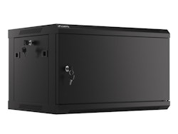 RACKSKÅP 19" VÄGGMONTERAT 6U/600X450 FÖR SJÄLVMONTERING MED METALLDÖRR SVART LANBERG (FLAT PACK)