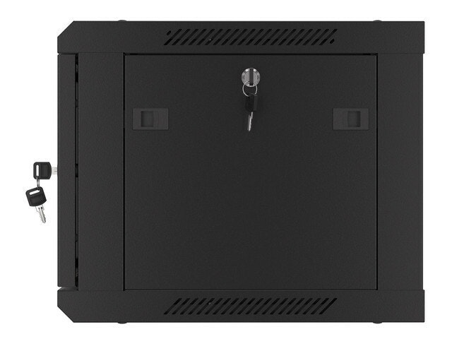 RACKSKÅP 19" VÄGGMONTERAT 6U/600X450 FÖR SJÄLVMONTERING MED METALLDÖRR SVART LANBERG (FLAT PACK)