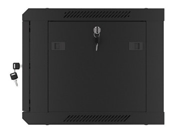 RACKSKÅP 19" VÄGGMONTERAT 6U/600X450 FÖR SJÄLVMONTERING MED METALLDÖRR SVART LANBERG (FLAT PACK)
