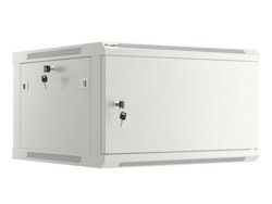 RACKSKÅP 19" VÄGGMONTERAT 6U/600X600 FÖR SJÄLVMONTERING MED METALLDÖRR GRÅ LANBERG (FLAT PACK)