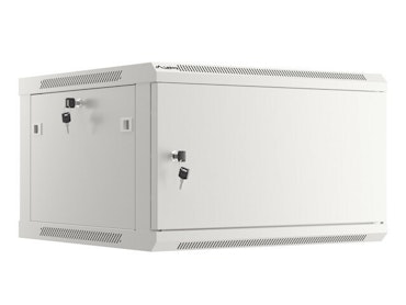 RACKSKÅP 19" VÄGGMONTERAT 6U/600X600 FÖR SJÄLVMONTERING MED METALLDÖRR GRÅ LANBERG (FLAT PACK)