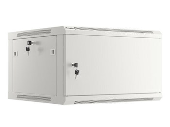 RACKSKÅP 19" VÄGGMONTERAT 6U/600X600 FÖR SJÄLVMONTERING MED METALLDÖRR GRÅ LANBERG (FLAT PACK)