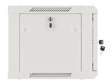 RACKSKÅP 19" VÄGGMONTERAT 6U/600X450 FÖR SJÄLVMONTERING MED METALLDÖRR GRÅ LANBERG (FLAT PACK)