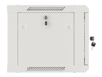 RACKSKÅP 19" VÄGGMONTERAT 6U/600X450 FÖR SJÄLVMONTERING MED METALLDÖRR GRÅ LANBERG (FLAT PACK)