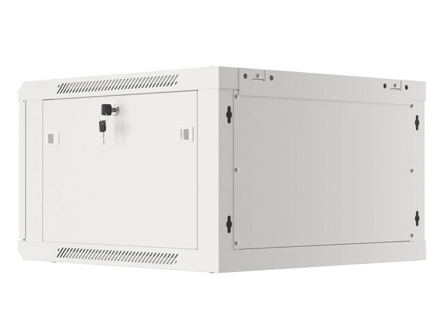 RACKSKÅP 19" VÄGGMONTERAT 6U/600X600 FÖR SJÄLVMONTERING MED METALLDÖRR GRÅ LANBERG (FLAT PACK)
