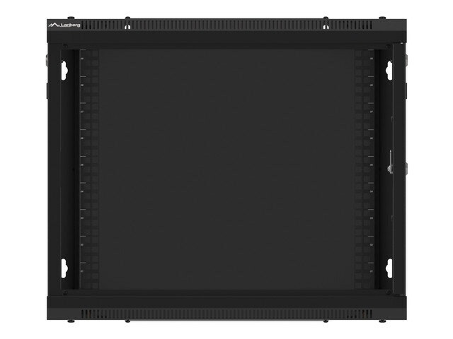 RACKSKÅP 19" VÄGGMONTERAT 9U/600X450 FÖR SJÄLVMONTERING MED METALLDÖRR SVART LANBERG (FLAT PACK)