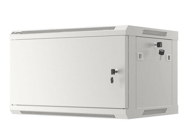 RACKSKÅP 19" VÄGGMONTERAT 6U/600X450 FÖR SJÄLVMONTERING MED METALLDÖRR GRÅ LANBERG (FLAT PACK)