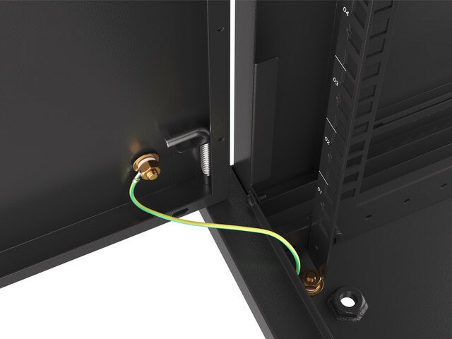 RACKSKÅP 19" VÄGGMONTERAT 6U/600X600 FÖR SJÄLVMONTERING MED METALLDÖRR SVART LANBERG (FLAT PACK)