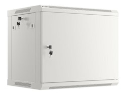 RACKSKÅP 19" VÄGGMONTERAT 9U/600X450 FÖR SJÄLVMONTERING MED METALLDÖRR GRÅ LANBERG (FLAT PACK)