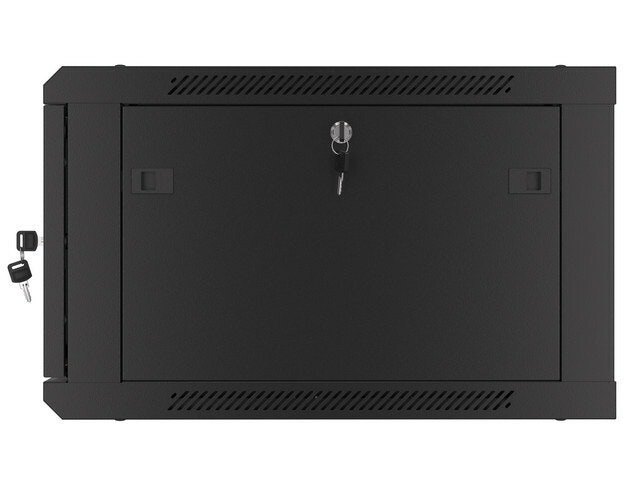 RACKSKÅP 19" VÄGGMONTERAT 6U/600X600 FÖR SJÄLVMONTERING MED METALLDÖRR SVART LANBERG (FLAT PACK)